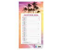 Bloc mensuel à feuillets Millésimé 2026 - Exotique - 19 x 36 cm