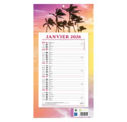 Bloc mensuel à feuillets Millésimé 2026 - Exotique - 19 x 36 cm