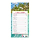 Bloc mensuel à feuillets Millésimé 2027 - exotique - 19 x 36 cm