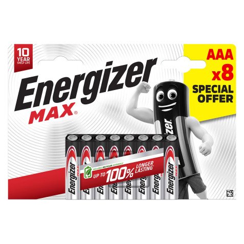 Energizer Max - Pack de 8 piles Alcalines AAA/LR03 - 1,5