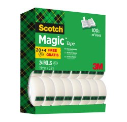 Pack de 16 cintas adhesivas Scotch Magic invisible 33 m + 8 de regalo