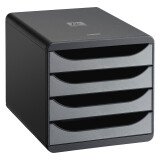 Schubladenbox Exacompta Big Box 4 Schubladen Silber 