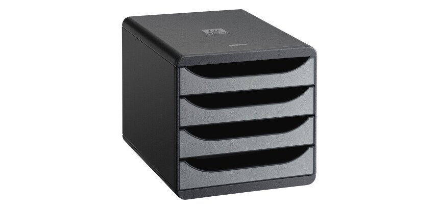 Module de classement Exacompta Big Box 4 tiroirs coffre noir
