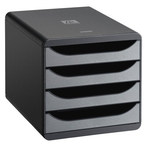 Módulo archivador de 4 cajones Exacompta Big Box negro tiradores gris