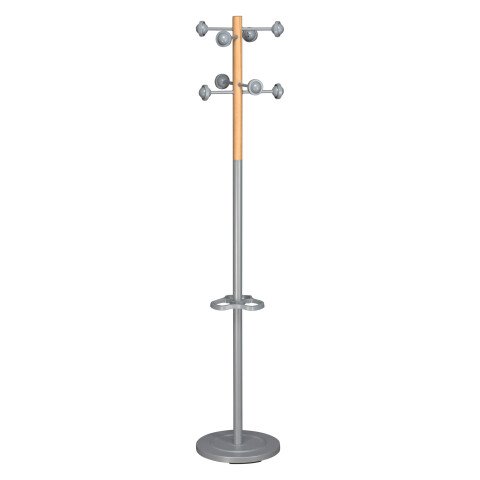 Perchero recepción metal gris-haya