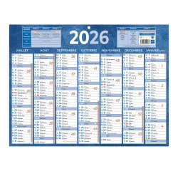 Calendrier semestriel mural 2026 - 32 x 42 cm - 7 mois