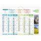 Calendrier semestriel mural 2026 - 4 saisons - 40,5 x 55 cm