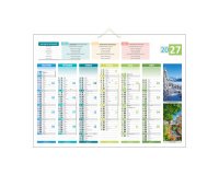 Calendrier semestriel mural 2027 - 4 saisons - 40,5 x 55 cm