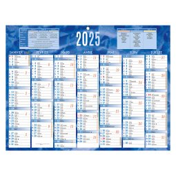 Calendrier semestriel mural 2025 - 32 x 42 cm - 7 mois