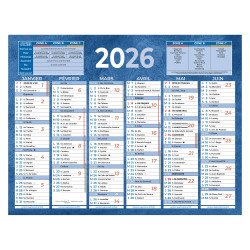 Calendrier semestriel mural année 2026 - 13,5 x 17,5 cm