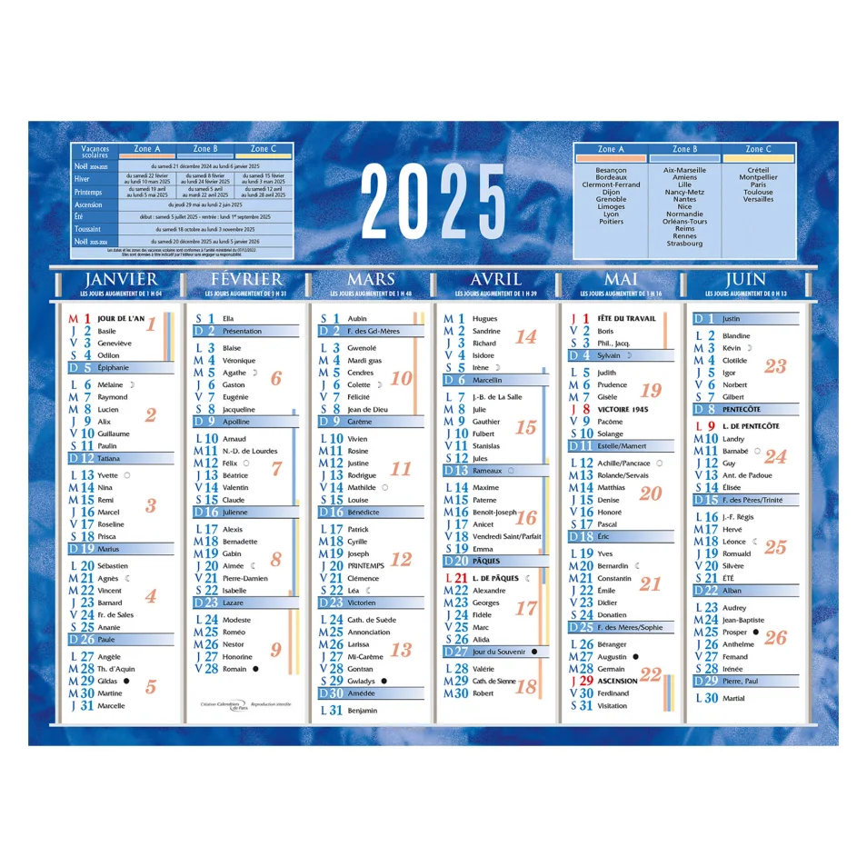 Calendrier de bureau 2024 avec support en bois – Avinao