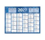 Calendrier semestriel mural année 2027 - 13,5 x 17,5 cm