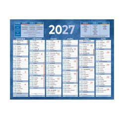 Calendrier semestriel mural année 2027 - 13,5 x 17,5 cm