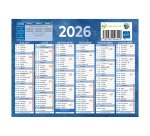 Calendrier semestriel mural année 2026 - 13,5 x 17,5 cm