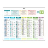 Calendrier semestriel mural 2027 - 4 saisons - 21 x 26,5 cm