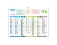 Calendrier semestriel mural 4 saisons 2027 - 26,5 x 21 cm