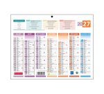 Calendrier semestriel mural 4 saisons 2027 - 26,5 x 21 cm