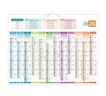 Calendrier Annuel mural 2026 - Verso carte Europe - 55 x 43 cm