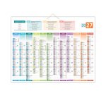 Calendrier Annuel mural 2027 - Verso carte Europe - 55 x 43 cm