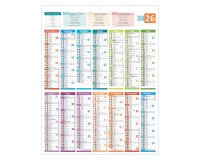 Calendrier Annuel mural 2026 - Carte France - 55 x 43 cm