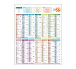 Calendrier annuel mural 2027 - carte France - 55 x 43 cm