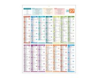 Calendrier annuel mural 2027 - carte France - 55 x 43 cm