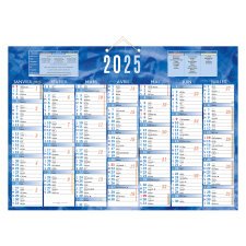 Calendrier semestriel mural 2025 - 38,5 x 54 cm - 7 mois