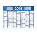 Calendrier semestriel mural 2026 - 38,5 x 54 cm - 7 mois