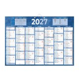 Calendrier semestriel mural 2027 - bleu - 38,5 x 54 cm - 7 mois