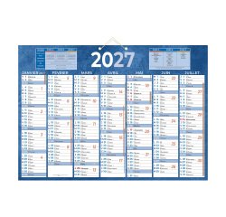 Calendrier semestriel mural 2027 - 38,5 x 54 cm