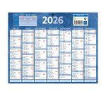 Calendrier semestriel mural année 2026 - 21 x 26,5 cm