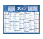 Calendrier semestriel mural année 2026 - 21 x 26,5 cm