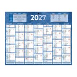 Calendrier semestriel mural année 2027 - bleu - 21 x 26,5 cm - 7 mois