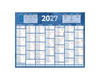Calendrier semestriel mural année 2027 - 21 x 26,5 cm