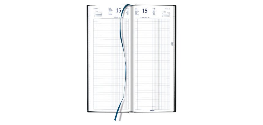 Agenda Brepols Euros/Centimes Banquier Long journalier 2 volumes - Année 2026 - 14,3 x 33 cm