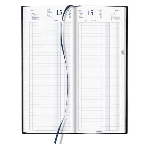 Agenda 2026 Brepols Bank 1 volume - 14,3 x 33 cm zwart