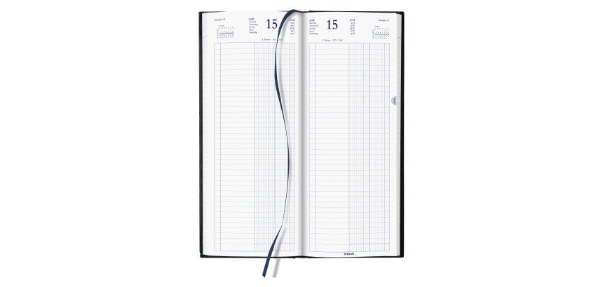 Agenda Brepols Euros/Centimes Banquier 1 Long journalier - Année 2026 - 14,3 x 33 cm