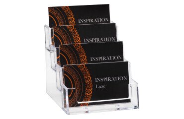 Expositor de sobremesa para tarjetas visita con 4 compartimentos