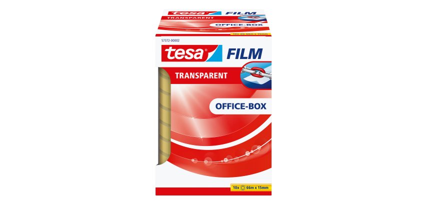 Turm von 10 standard Klebefilmen Tesa 15 mm x 66 m