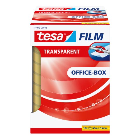 Cinta adhesiva Tesa transparente - Ancho 15 mm x largo 66 m - Lote de 10