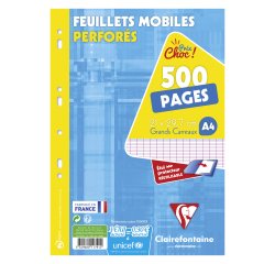 Hojas móviles 500 páginas séyès formato A4 21 x 29,7 cm Métric Clairefontaine - perforadas
