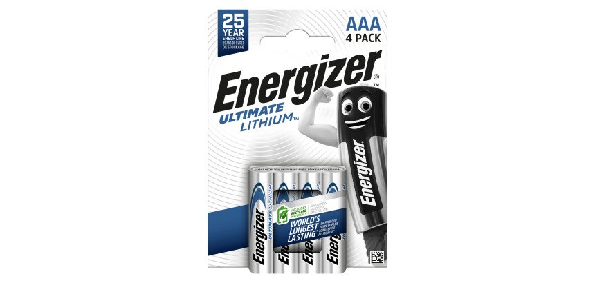 Pile AAA - LR3 lithium Energizer Ultimate - Blister de 4 piles