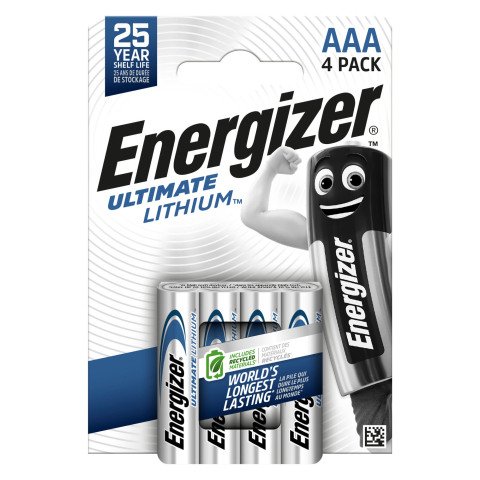 Pilas LR03 AAA lithium Energizer Ultimate - Blister de 4