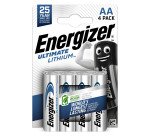 Pile AA - LR6 lithium Energizer Ultimate - Blister de 4 piles