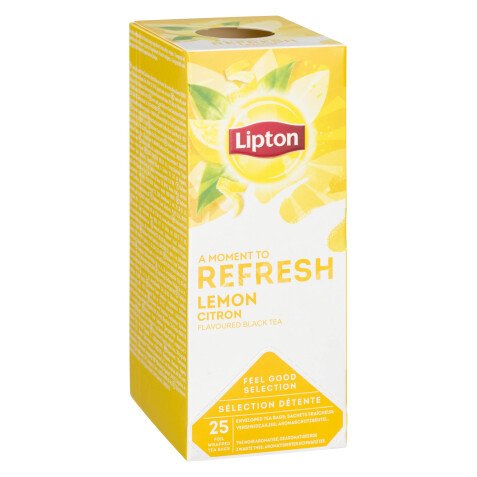 Thé noir citron Lipton - Boîte de 25 sachets fraîcheur