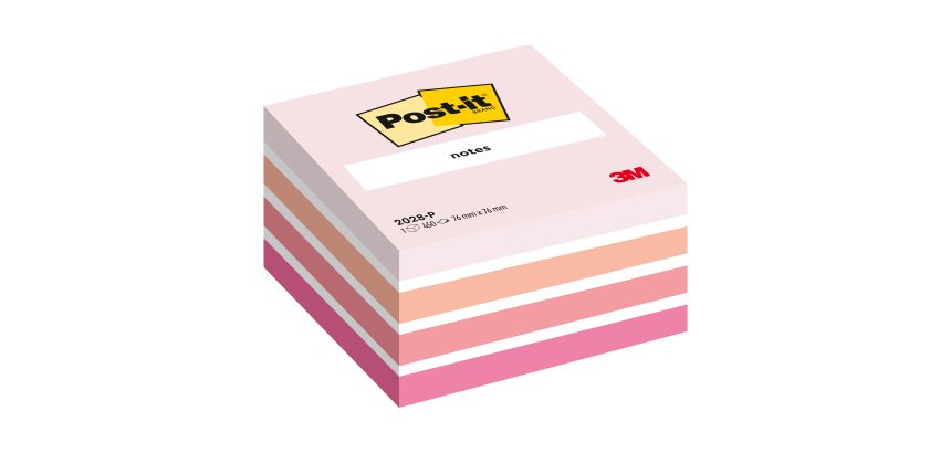 Bloc cube couleurs aquarelle Post-it 76 x 76 mm - bloc de 450 feuilles