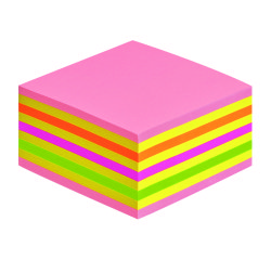 Cubo de notas adhesivas Post-it colores neón 450 hojas