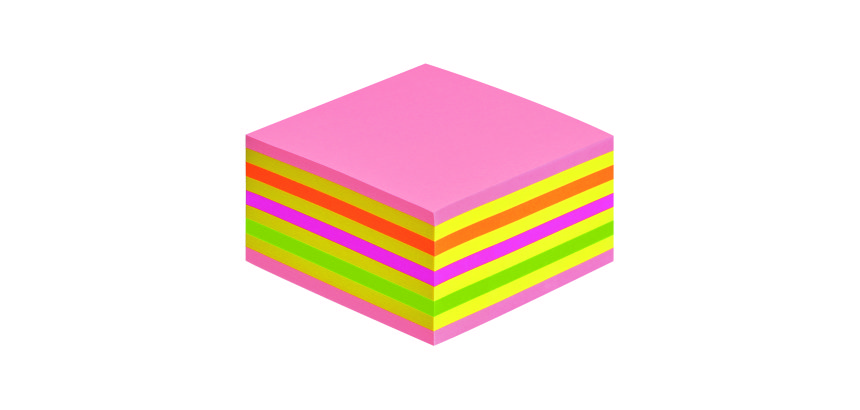Bloc-cube couleurs Post-it 76 x 76 mm - 450 feuilles