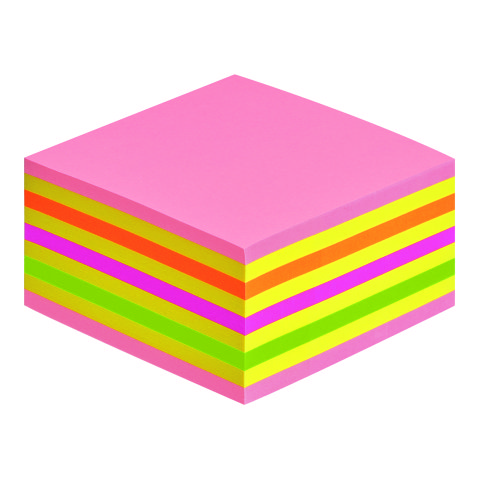 Cubo de notas adhesivas Post-it color neón rosa 450 hojas