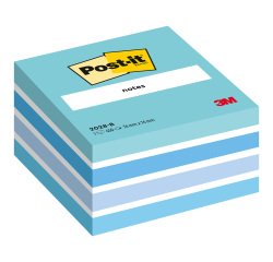 Cubo de notas colores pastel Post-it 76 x 76 mm 450 hojas azul